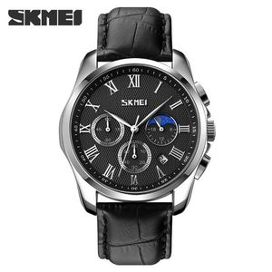 Montre à quartz pour homme 9260, style tendance business, cuir, mouvement à quartz, 45 mm, multifonctionnelle, phase lunaire, <span class=keywords><strong>calendrier</strong></span>, étanche - Product Image 4