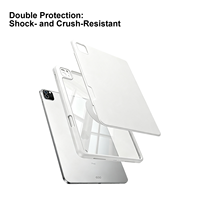 Étui pliable en Y pour tablette iPad avec support magnétique rotatif à 720 degrés, dos transparent, fonction veille/réveil automatique et emplacement pour stylet