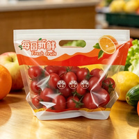 Op maat gemaakte ziplock plastic zakken, staande ziplock zakken voor vers fruit, voor voedselverpakkingen, transparante plastic zakken voor fruitverpakkingen (druiven)