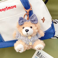 Vente en gros de nouveau porte-clés mignon en peluche ours biscuit pour pendentif de sac de fille de famille et cadeaux de boutique