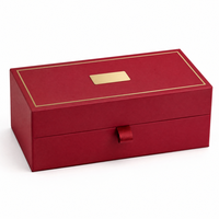 Boîte cadeau de Noël rigide bordeaux personnalisée avec logo, dorure à chaud et fermeture magnétique pour emballage de bijoux, vente en gros OEM