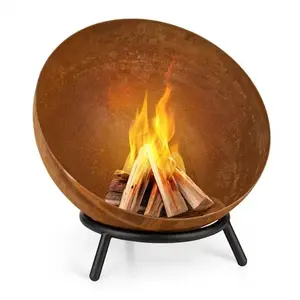 Bbq Grills Charcoal 24Inch Steel Metal Outdoor Corten Steel Fire Pit Bowl