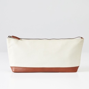 All Purpose Utility Zipper Pouch EDC Organizer Water Resistant Durable Waxed Canvas Leather Travel Pouxh Pencil <strong>Case</strong> <strong>Make</strong> <strong>up</strong> Bag - Product Image 5