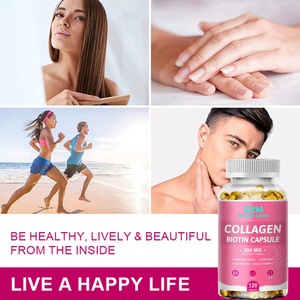 Capsules de collagène multi-composants OEM 200MG avec 3000MCG de biotine et 50MG de vitamine C favorisant la santé des cheveux, de la peau et des ongles - Product Image 6