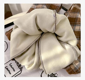 Pantalones de tartán Mujer Cintura alta Pierna ancha Mezcla de lana Pantalones drapeados Rectos Casual Otoño Invierno - Product Image 6