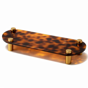 Le dernier modèle de plateau à collation en acrylique à imprimé léopard personnalisé pour la maison, organisateur de bijoux, support de rangement pour parfums - Product Image 1