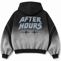 Sweat à capuche Premium en polaire épaisse avec strass effet cristal, coupe oversize et carrée, délavage vintage, logo personnalisé, style streetwear