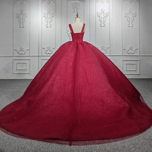 Robe de soirée rouge sans manches à bretelles spaghetti pour mariage Jancember 9948-1 - Product Image 2