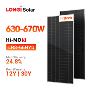 Panneaux solaires Himo 9 à double vitrage 670 650 660 Watts Bifaciaux Mono Longi - Product Image 1