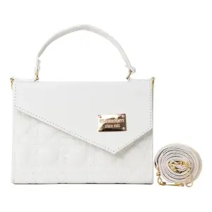Bolso Bandolera Mariconera Fana Refined Libia para Mujer, Color Blanco Sólido, Cierre de Hebilla, Cuero Vegano, para Todas las Temporadas - Product Image 3