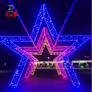 Christmas Start Colorful Waterproof el túnel <span class=keywords><strong>en</strong></span> forma de cinco estrellas <span class=keywords><strong>en</strong></span> el Festival de la luz se iluminó al aire libre Christmas Street - Product Image 2