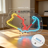 Enseigne néon LED circuit de course Silverstone, alimentée par USB, pour décoration murale de cave à homme