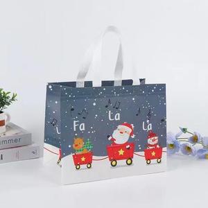 Wholesale Non-Woven Christmas <b>Bags</b> - Eco-Reusable Xmas <b>Gift</b>/Shopping <b>Bags</b> Santa/Snowflake Prints - Product Image 1