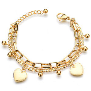 Pulsera de Acero Inoxidable con Amuletos de Mano de Fátima Hamsa Turca Antigua, Chapado en Oro de 14K, Amuleto de Perla Ojo Turco, Joyería para Mujer - Product Image 3