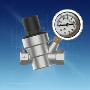Wholesales Adjustable Manual <strong>Water</strong> Pressure Regulator with <strong>Gauge</strong> for <strong>Water</strong> Use of Pressure Relief Valve - Product Image 1