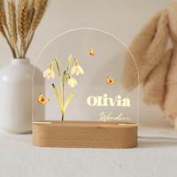 Veilleuse LED personnalisée en acrylique QGF avec technique de peinture – Cadeau de Noël multi-thèmes pour la décoration intérieure