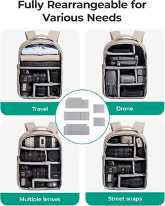 Mochila para Cámara con Soporte para Trípode, Portátil, para Mujer, Tipo Bandolera, Acolchada, para Viajes, para Cámara Digital DSLR - Product Image 1
