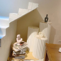 Support de présentation de gâteaux cylindriques pliables en papier kraft, décorations de colonnes romaines pour les fêtes, les mariages, les anniversaires