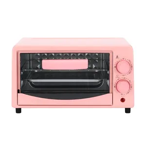 2 Slice 12L Portable Electrical Mini Toaster Oven for Bread Baking Element Metal Steel Glass