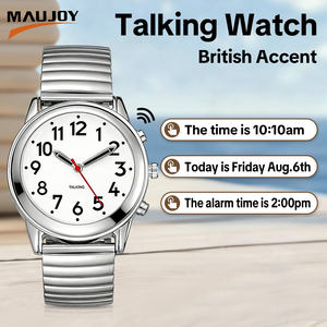 Montre parlante anglaise et espagnole pour les aveugles malvoyants Seniors Bracelet extensible Bracelet de montre Quartz <span class=keywords><strong>Voix</strong></span> analogique wit - Product Image 3