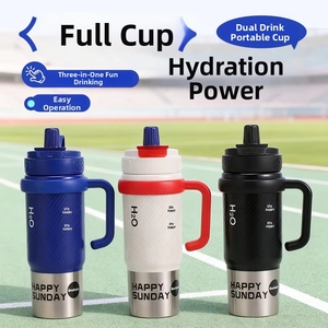 Taza Termo Gigante de Lujo para el Hogar, Taza de <span class=keywords><strong>Café</strong></span> para Auto de Gran Capacidad, Aislada al Vacío, de Acero Inoxidable, <span class=keywords><strong>con</strong></span> Tapa de un Solo Botón - Product Image 1
