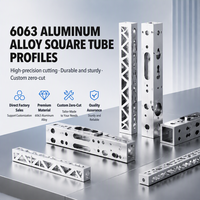 Tube carré en aluminium 6063 sur mesure, découpe au laser, perçage, rainurage, profilé en aluminium anodisé OEM ODM
