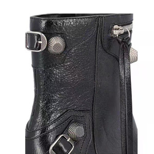 Chaussures tendance pour femmes grandes tailles, talons hauts, bout pointu, bottes d'hiver, clous, fermeture éclair latérale, bottes à la cheville pour femmes - Product Image 6