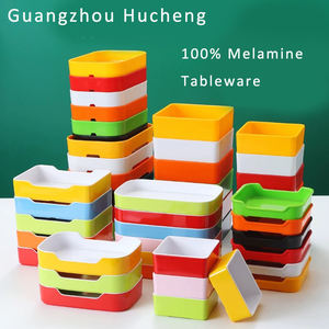 工場直販 割れないプラスチック製しゃぶしゃぶボックス メラミン製サービングトレイ レストラン用スタッカブルスクエアしゃぶしゃぶプレート - Product Image 6