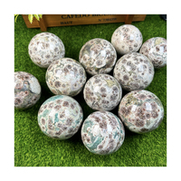 Vente chaude Fleur Verte Jaspe Sphères Reiki Fengshui Guérison Cristal Boules De Fleurs Vertes pour la collection