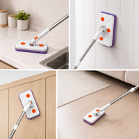 Viled Mop Mop Mop et seau de nettoyage en microfibre pour sols, avec système de nettoyage rotatif et vapeur, JSB001