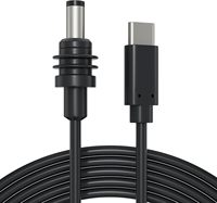 Kabel Pengisian Daya 18AWG 5A DC ke Type-C Male to Male, Kabel Ekstensi Daya dengan Selubung PVC, Tembaga Berlapis Timah untuk Kamera Mobil