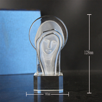 Statue de la vierge marie en cristal, le plus populaire, église et cadeaux religieux, grade 3D