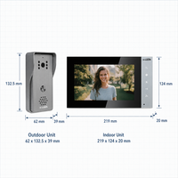 Système d'interphone vidéo 7 pouces avec écran tactile, caméra 700P, déverrouillage à distance, vision nocturne, unité extérieure IP65