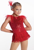 Costume de jazz en spandex jaune à paillettes pour fille, jupe de jazz à franges, plumes d'autruche, costumes de danse jazz, vente chaude