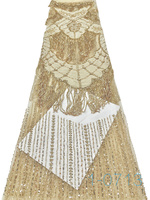 Nouveau Tissu en Dentelle Brodé de Perles et de Paillettes en Gros 2026, Tissu en Dentelle de Perles Nigérianes pour Robes Féminines