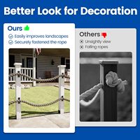 Supports muraux robustes pour cordes, anneaux de fixation pour balustrades de terrasse, quincaillerie pour clôtures en corde de chanvre, quincaillerie pour clôtures de jardin en corde