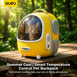 Mochila de nailon sólido ecológica fresca de verano para Gatos <span class=keywords><strong>Perros</strong></span> diseño de cápsula espacial portátil tela transpirable ventilador de gran capacidad - Product Image 2