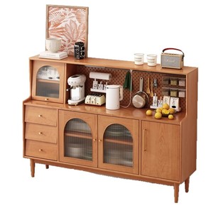 Solid Wood <b>Sideboard</b> Cherry Wood 1.5M Nordic Style Tea Cabinet Coffee <b>Storage</b> Cabinet Living Room Furniture - Product Image 5