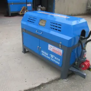 Çelik çubuk inşaat demiri kesme doğrultma kesici makinesi elektrikli inşaat demiri doğrultma makinesi 4-14mm 9KW motor ile