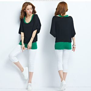 Ensemble deux pièces grande taille pour <span class=keywords><strong>femme</strong></span> : T-shirt amincissant en modal, col rond, coupe ample, idéal pour l'été – Nouveauté polyvalente - Product Image 6