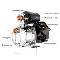 Pompe à eau domestique intelligente entièrement automatique en acier inoxydable avec moteur tout cuivre et fonction d'auto-amorçage pour l'eau du robinet