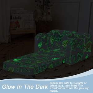 Mini comprimé confortable enfant 2-en-1 en peluche pliant enfants lecture canapé-lit chaise enfants chambre jouant canapé chaise pour garçons salon - Product Image 5