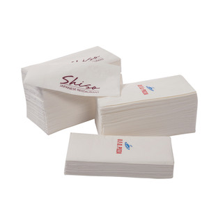 Serviettes de table 1/4 plis écologiques personnalisées Serviettes en <span class=keywords><strong>papier</strong></span> imprimées en pâte vierge Qualité de <span class=keywords><strong>restaurant</strong></span> 2 plis avec logo imprimé - Product Image 2