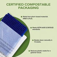 Sac écologique biodégradable avec poignée et fermeture éclair, pochette de rangement alimentaire transparente réutilisable pour l'emballage