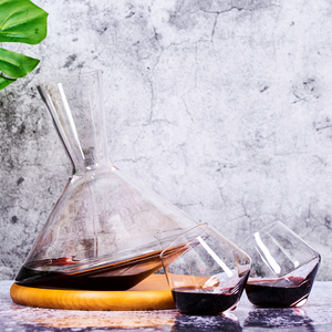 Hot Sale Glass Globe <strong>Decanter</strong> Mouth Blown Hand Made Lead Free <strong>Magic</strong> Clear CrystalWine <strong>Decanter</strong> Set with Wood Base - Product Image 5