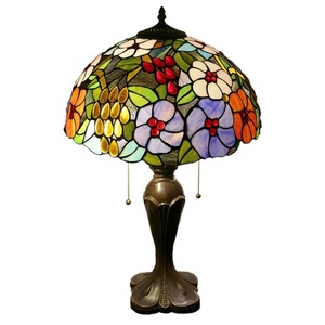 LongHuiJing 16Inch Tiffany Study Retro Warm American Decorative Lamp Living Room Color Glass Luxury Home Table Lamp - Product Image 3