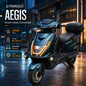 มอเตอร์ไซค์ไฟฟ้าทรงไซเบอร์เมคคา รุ่น STARGO <span class=keywords><strong>Aegis</strong></span> กำลังไฟสูงสุด 2500 วัตต์ ระยะทางวิ่ง 120 กม. พร้อมโครงเหล็กกันกระแทก มาตรฐาน EEC CE - Product Image 1