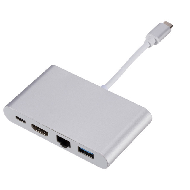 Adaptateur Thunderbolt 3 à Hdmi 4k Ethernet Lan Usb 3.0, pour Sam Sung S8 Dex Huawei P20, projecteur Tv, Type C, 1 pièce