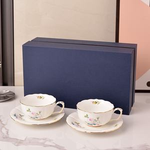 Nueva Vajilla de Porcelana de Hueso de Alta Gama, Ecológica, Estilo Europeo Real, Tazas Dobles, Platos Aptos para Lavavajillas, Ideal para Regalos - Product Image 1