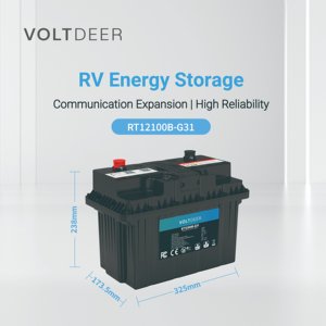 Bán buôn voltdeer RT12100B-G31 LiFePO4 Pin IP67 được xây dựng trong <span class=keywords><strong>Bluetooth</strong></span> 12.8vdc 100Ah 4000 chu kỳ cho RV xe điện - Product Image 2